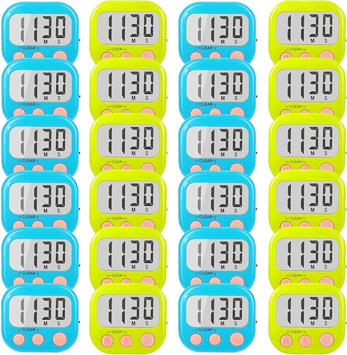 Classroom Timers for Teachers Kids Large Magnetic Digital Timer 24 Pack-Blue Green