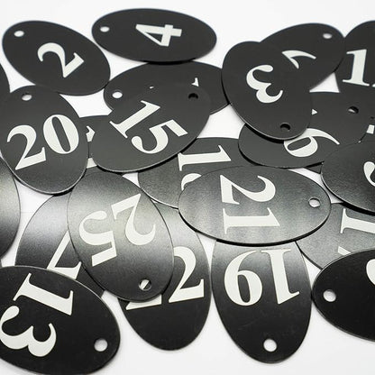 StayMax Aluminum Alloy Oval Number Tag Key Tag with Key Rings
