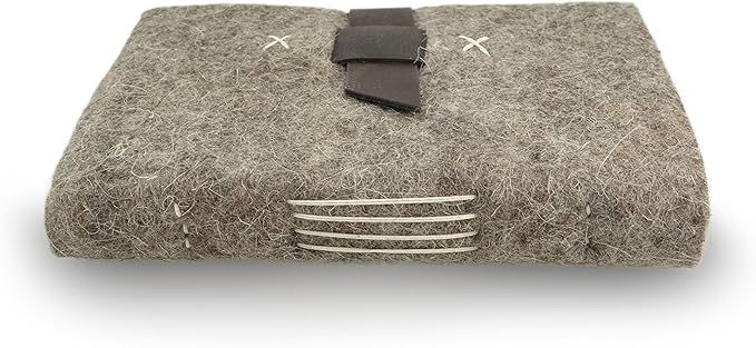 Kathmandu Valley Co. Nepali Traveler Vintage Journal with Handmade Wool Felt and Lokta Paper, 5x8 inch Office Notebook Planner, Made in the Himalayas of Nepal, Nature's Wool