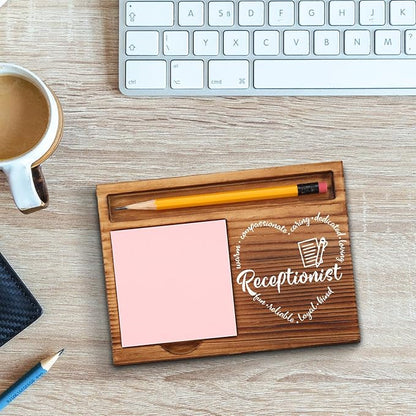 akeke Receptionist Gifts, Appreciation Thank You Gifts for Secretary, School Secretary, Office Assistant, Administrative Assistant, Receptionist Desk Self-Stick Note Pad Holders GSH12