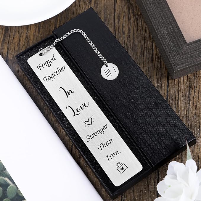 Metal Bookmark 6th Anniversary Gifts - Shejdgart Iron 6th Anniversary Gifts for Her Him Thanksgiving Christmas Valentine Day Gift for Men Women Best 6 Year Wedding Anniversary Gifts for Wife Husband