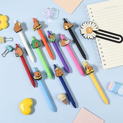10 Pcs Funny Pens with Capybara Theme Cute Graphics Party favors for Kids Classroom Rewards Bulk for Coworkers Team Staff Funny Office Stationary (Capybara)