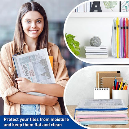 60pcs Mesh Zipper Pouch, A4 Zipper Bags for Organizing, Mesh Zipper Bag, File Organizer Pouches, Storage Pouch, Mesh Zipper Pouches for Organizing, School Office Supplies