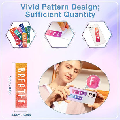 50PCS Calm Strips for Anxiety Sensory Stickers Calm Stickers for Relieve Adults Kids Teens Fidgets Stress Office&Classroom Supplies Anxiety Relief Items with Tactile Textured Surface Patterns(Letter)