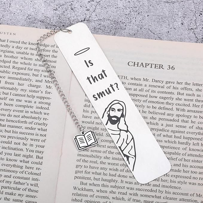 is That Smutt Jesus Bookmark Funny Bookmarks for Women Smut Bookmark for Book Lover Stocking Stuffers for Men Women, White Elephant Gifts for Adults, Humor Peeking Jesus Book Marker Easter Christian