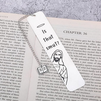 is That Smutt Jesus Bookmark Funny Bookmarks for Women Smut Bookmark for Book Lover Stocking Stuffers for Men Women, White Elephant Gifts for Adults, Humor Peeking Jesus Book Marker Easter Christian