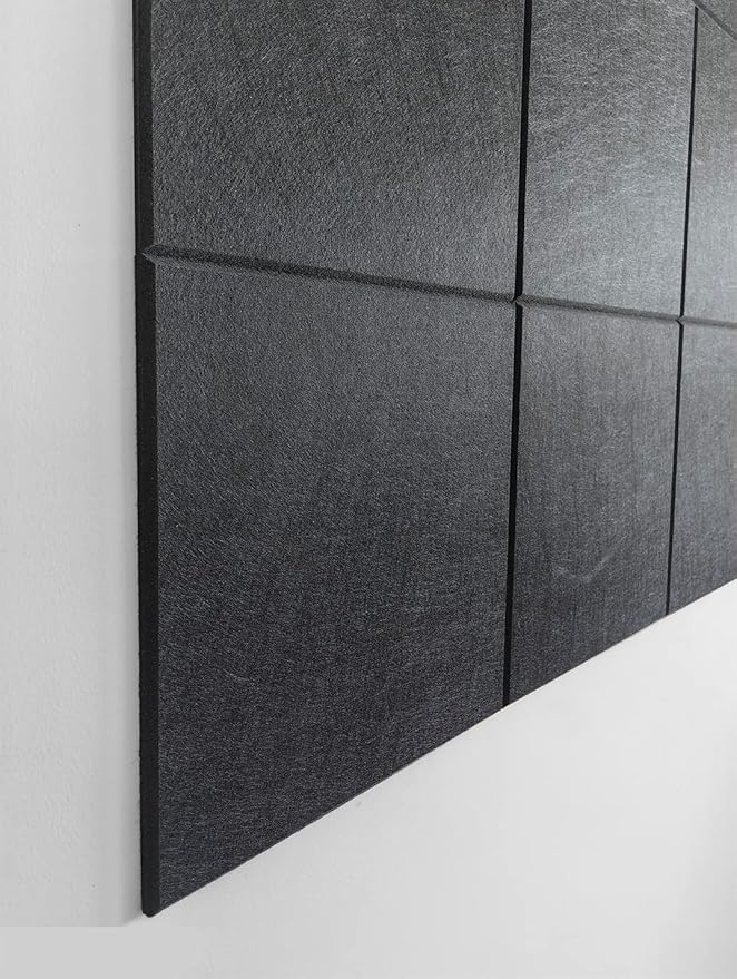 Large Cork Board Alternative - 12 Pack Felt Wall Tiles with Safe Removable Adhesive Tabs, Cork Boards for Walls Cork Board for Office Pin Board Tack Board Cork Board 48 x 36 - Black