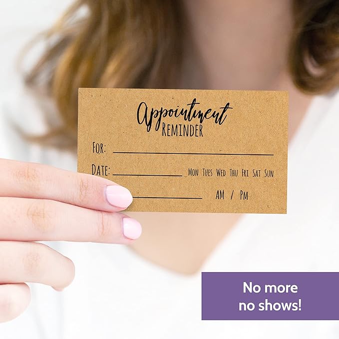 200 Appointment Reminder Cards - Kraft Style for Business, Hair Salon, Dental Office, Massage Therapist, Grooming, Hairdresser, Medical Doctors and More - Bulk Pack of Your Next Appointment Cards …