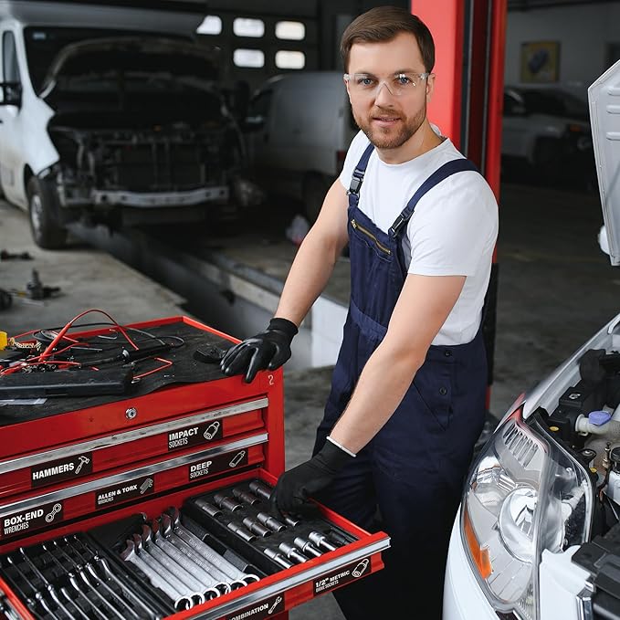 Toolbox Organization Magnetic Labels 80 Pcs, Tool Organizer Icon Labels with Strong Magnets, Toolbox Widget Stickers Accessories, Fits All Brands of Steel Tool Chest Organizer, 3" x 1"