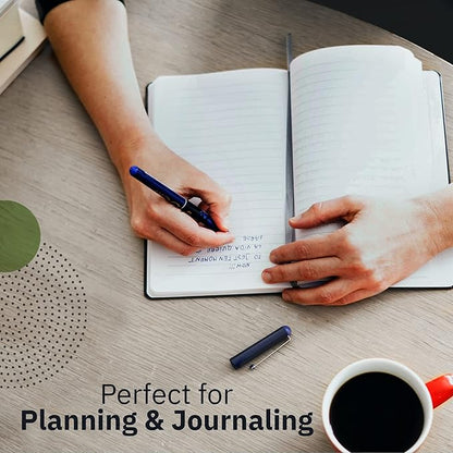 Simply Genius A5 Notebooks for Work, Travel, Business, School & More - College Ruled Notebook - Softcover Journals for Women & Men - Lined Note Books with 92 pages, 5.5" x 8.3" (Black, 6 pack)