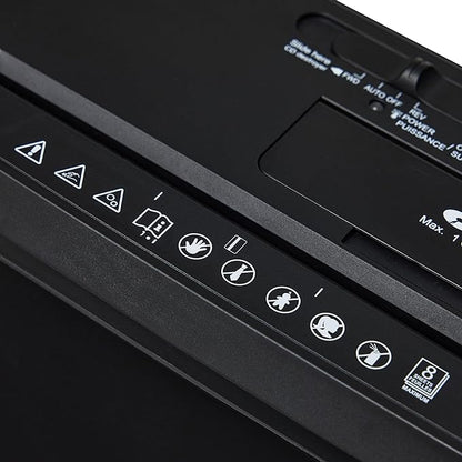 Amazon Basics 8-Sheet Strip Cut Paper, CD, and Credit Card Shredder, 3.4 gallons, Black