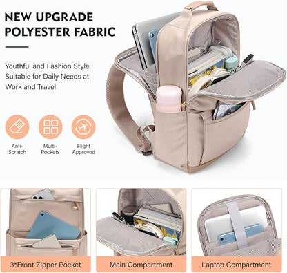 Laptop Backpack Work Bag: Fashion Travel Backpack for Women Fits 15.6 Inch Laptop Water Resistant Computer Backpack for College Teacher Nurse Business Large Capacity Casual Daypack