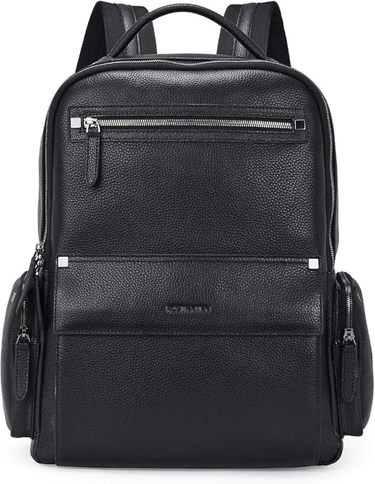 BOSTANTEN Men Leather Backpack 15.6” Laptop Backpack Travel Business Office Bag Large Capacity College Daypack