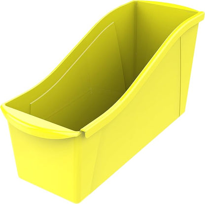 Storex Large Book Bin, 14.3 x 5.3 x 7 Inches, Yellow, Case of 6 (71119U06C)