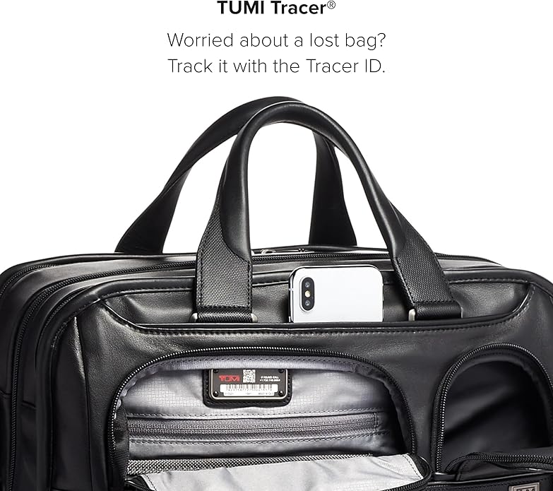 TUMI Alpha Expandable Organizer Laptop Briefcase - 15-Inch Laptop Briefcase Organizer for Men & Women - Travel Laptop Bag - Black Leather
