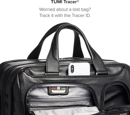TUMI Alpha Expandable Organizer Laptop Briefcase - 15-Inch Laptop Briefcase Organizer for Men & Women - Travel Laptop Bag - Black Leather