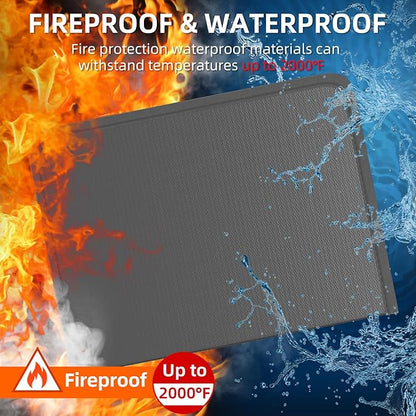 Fireproof Accordion File Organizer, Portable Expanding File Folder with Waterproof Zipper&Labels, Dark Gray Document Organizer with 13 Pockets, File Organizer for Important Document/Paper Storage