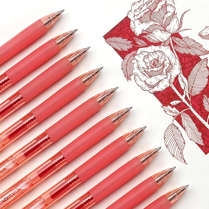 WRITECH Retractable Fine Point Gel Pens (Red)
