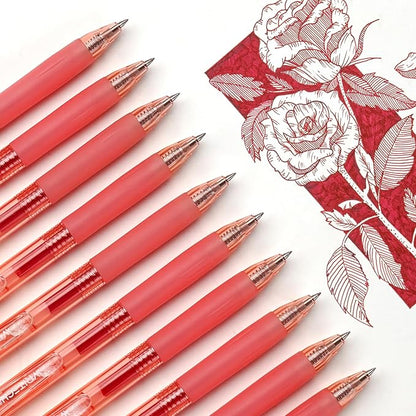 WRITECH Retractable Fine Point Gel Pens (Red)