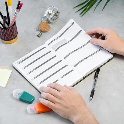 Clever Fox Dated Planner 2025-2026 – Weekly Life Planner Notebook for Goal Setting & Time Management – Planner with Habits Tracker, to-do List & Dated Pages – A5, Lasts 1 Year (Forest Green)