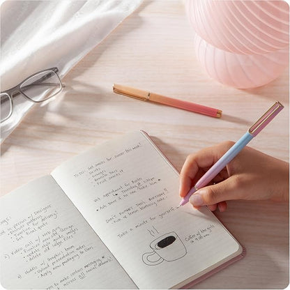 U Brands Catalina Felt Tip Pens, Set of 6, Lucent Dreams, Gold Details, Medium (0.7 mm) Point, Black Ink