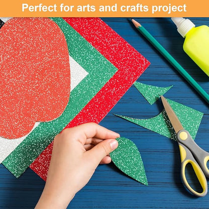 40 Sheets 20 Colors Glitter Cardstock, BetyBedy Cricut Paper Cardstock, No-Shed Sparkly Glitter, A5 Glitter Paper for Arts and Crafts - Card Making, Scrapbooking, DIY Projects