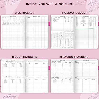 GoGirl Budget Planner – Monthly Financial Planner Organizer Budget Book. Expense Tracker Notebook Journal to Control Money, Compact (Hot Pink)
