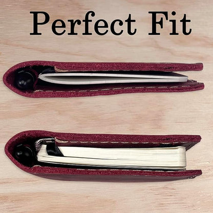 Thot Ra Leather Cover for Field Notes, Passport Cover, Leather Notebook Cover for 3.5" x 5.5" with Pen Holder, Only Cover (Wine)