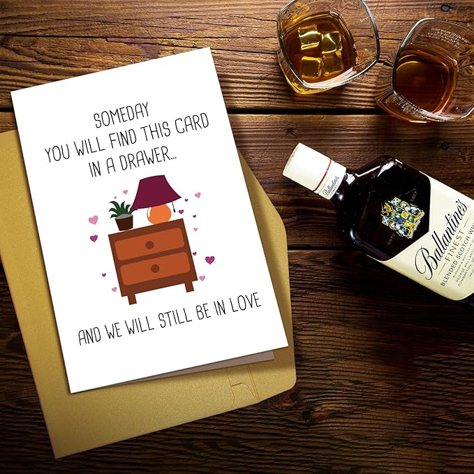 Supoeguk Funny Love Card for Him Her, Valentine's Day Card, Anniversary Card for Husband, Birthday Card from Wife, Someday You Will Find This Card In A Drawer