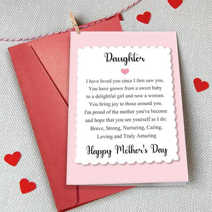 Sweet Mother’s Day Card for Daughter, 1st Mothers Day Card for Her, Poem Mothers Day Card, New Mom Card, Funny Mothers Day Gift from Mom Dad