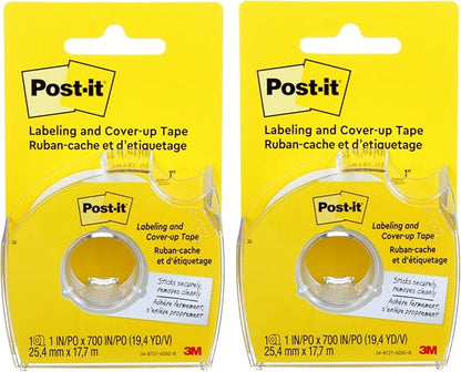 Post-it : Removable Cover-Up Tape, Non-Refillable, 1" x 700" roll -:- Sold as 2 Packs of - 1 - / - Total of 2 Each