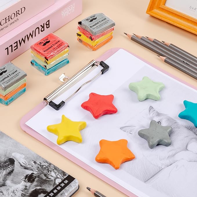 Mr. Pen- Art Eraser Set, 19 pcs, Colorful Kneaded Erasers for Artists with 1 Sharpener, Kneadable Erasers, Moldable Eraser, Art Erasers for Drawing, Artist Eraser, Drawing Erasers, Art Gum Eraser