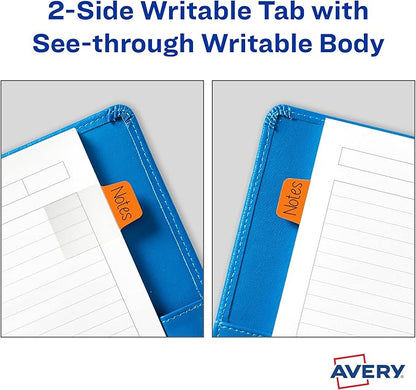 Avery Mini Ultra Tabs, 1" x 1.5", 2-Side Writable, Assorted Primary Colors, 80 Repositionable Tabs (74763)