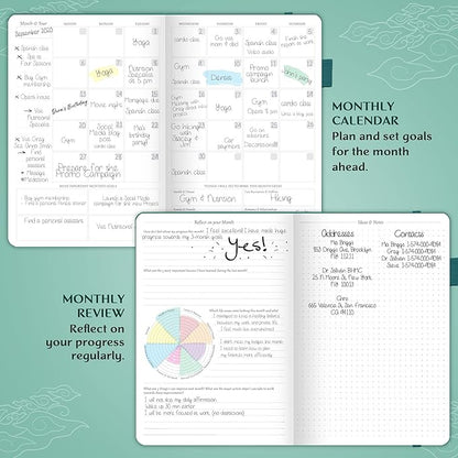 Legend Planner – Weekly & Monthly Life Planner to Hit Your Goals & Live Happier. Organizer Notebook & Productivity Journal. A5 (Viridian Green)