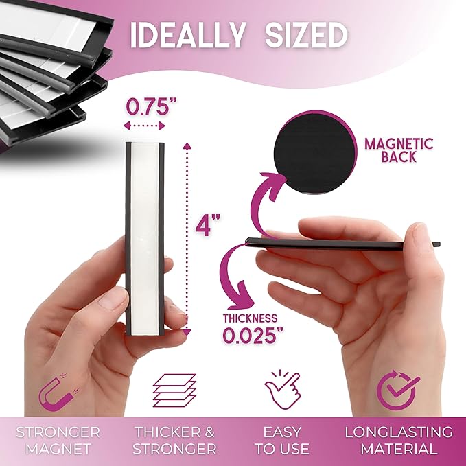 Availey 60 Pack Magnetic 'C' Channel Label Holders for Metal Racks and Shelves with Protective Films and Replacement Strips 4" x 0.75"