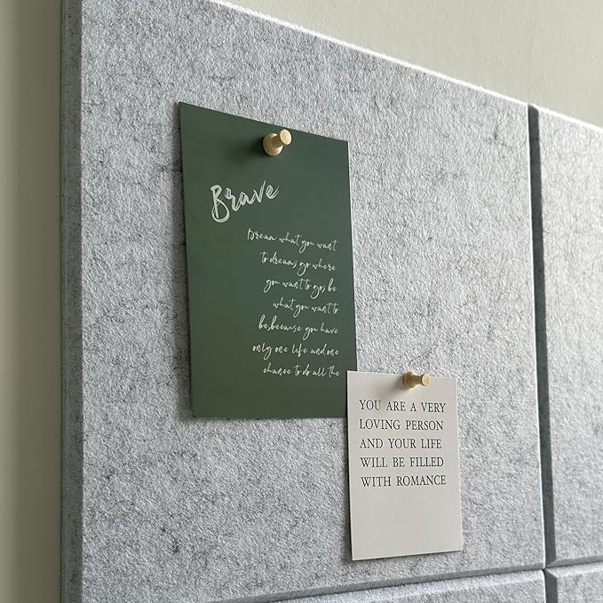 Large Cork Board for Office Wall Decor,48"x36"-12 Pack Felt Wall Tiles with 35 Push Pins, Thicker 0.47in, Felt Bulletin Board Pin Board Cork Boards for Walls - Light Grey