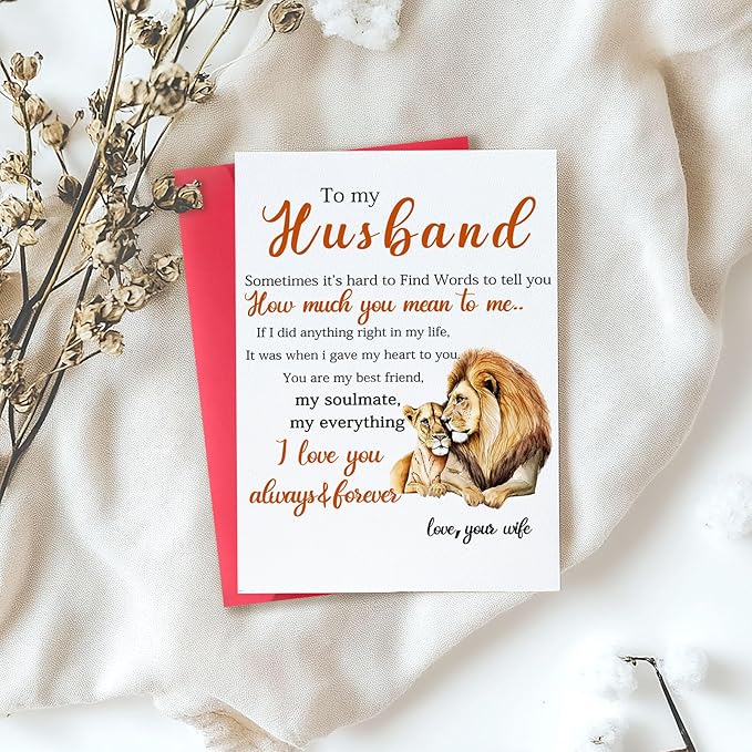 Romantic Birthday Gift for Husband, Unique Sweet Birthday Card from Wife, Thank You Husband Birthday Card, Happy Birthday To My Husband