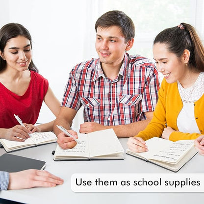 12 Pack Notebooks Journals Bulk with 12 Black Pens, Feela A5 Hardcover Notebook Classic Ruled Journal Set with Pen Holder for School Business Work Travel Writing, 120 GSM, 5.1”x8.3”, Gray