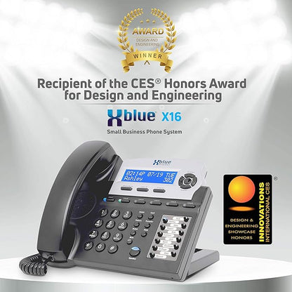 XBLUE X16 Small Business 8 Phone System Bundle - Six Outside Lines & Sixteen Phone Capacity - Includes Auto Attendant, Voicemail, Caller ID, Paging & Intercom