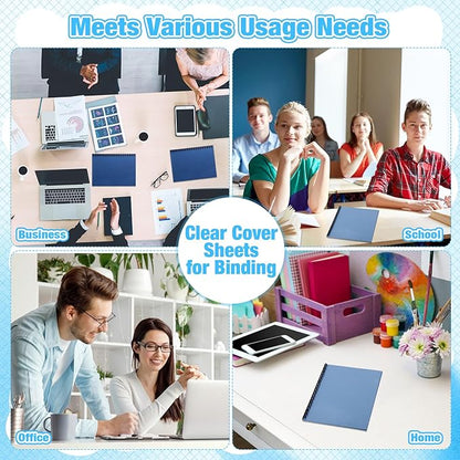 500 Pack Binding Presentation Covers Clear Plastic Report Covers Plastic Book Covers 8 Mil Binding Covers for Reports Business Documents Projects 8.5 x 11 Inch for Students Coworkers