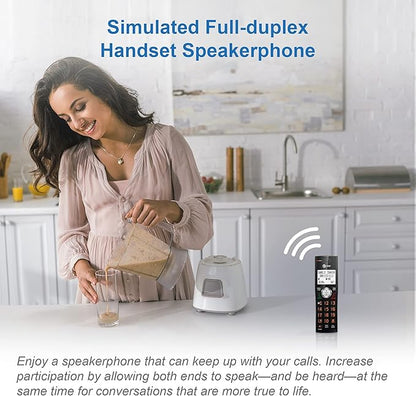 AT&T CL80067 Accessory Handset for CL82x07, CL82x57, CL82x67, CL83x07, CL84x07 Series Cordless Phone for Home with Call Blocking, Caller ID Announcer, Intercom, and Long Range, Black/Wood Grain Finish