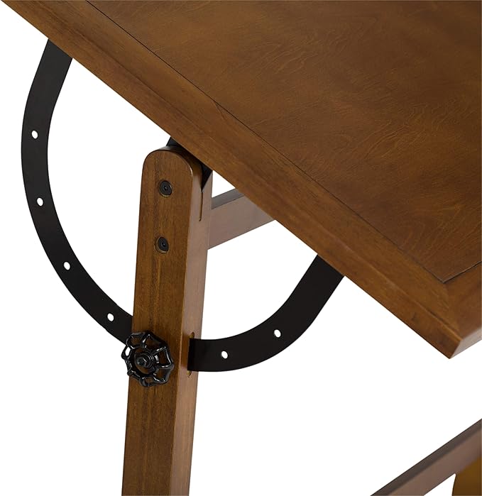 SD Studio Designs Vintage Rustic Oak Top Adjustable Drafting Craft Drawing Hobby Table Writing Studio Desk, 36''W x 24''D