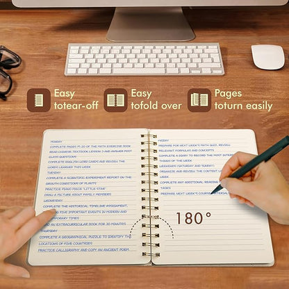 Lined Spiral Notebook College Ruled A5 Journal Book for Note Taking, 160 Pages Writing Journal for Office and Home School Supplies 5.75x8.125 inch (6-Reef Blue)