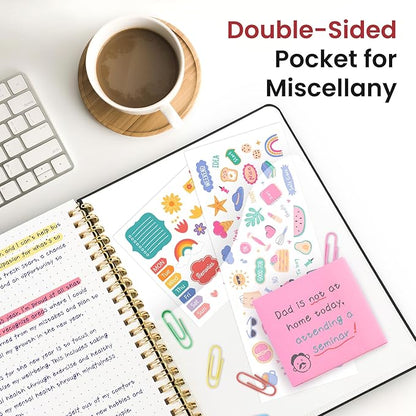 Dotted Spiral Journal Notebook for Women & Men, 140 Pages, Bullet Dotted Notebook for Journaling & Note Taking, Journals for Writing, A5(6"x8") - Black