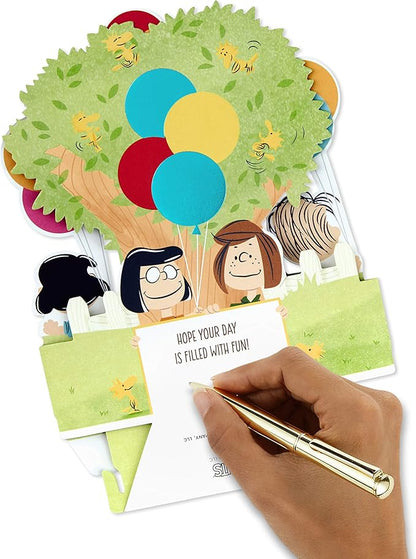 Hallmark Paper Wonder Peanuts Pop Up Birthday Card (Snoopy, Charlie Brown, Day Filled with Fun)