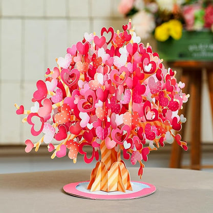 Paper Love 3D Heart Tree Pop Up Card, With Detachable Popup Keepsake, Gift for Birthday, Anniversary, All Occasion - Oversized 10" x 7" Cover - Includes Envelope and Note Tag