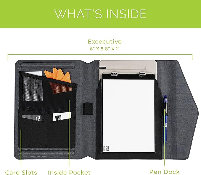 Rocketbook Capsule Cover for Orbit Executive - 100% Recyclable Cover with Pen Holder, Magnetic Clasp & Inner Storage - Gray