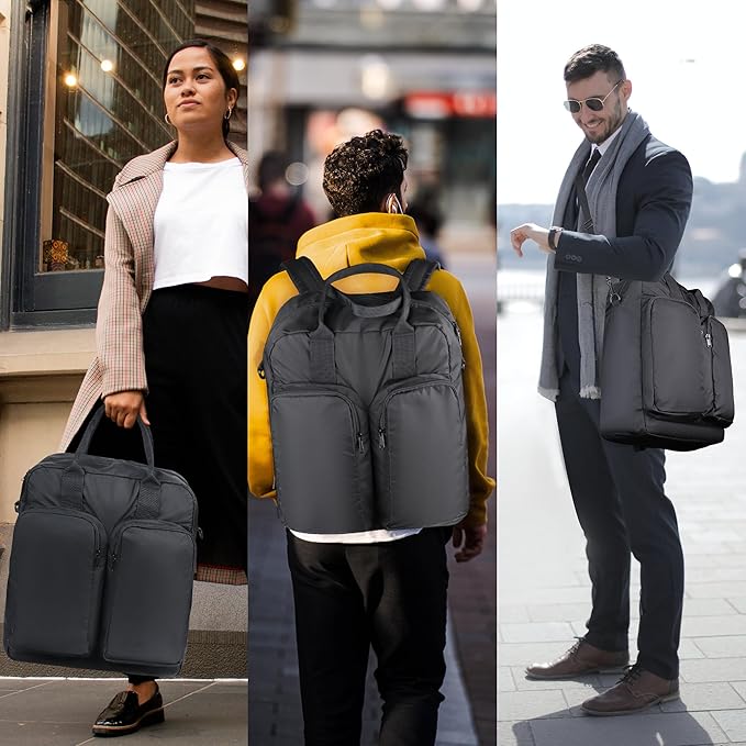 Zavothy Women's Convertible Daypack Large Tote Bag for Women with Laptop Compartment College Backpack for Men Business Work Computer Backpack fits 17 Inch Black