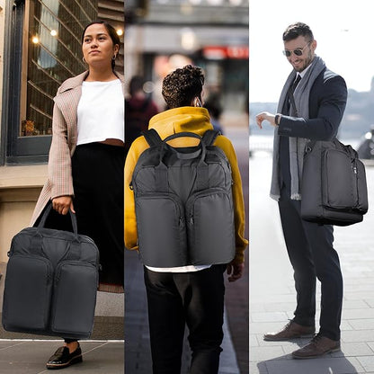 Zavothy Women's Convertible Daypack Large Tote Bag for Women with Laptop Compartment College Backpack for Men Business Work Computer Backpack fits 17 Inch Black