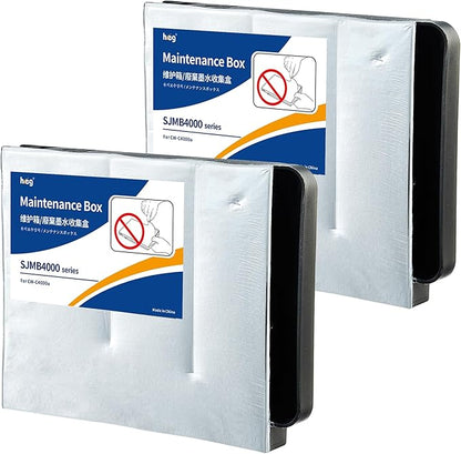 HEG SJMB4000 Remanufactured SJMB4000 Maintenance Box C33S021601/C33S021602 for Colorworks CW-C4000 C4000 C4000e C4020 C4030 Color Inkjet Lable Printer(2 Pack)